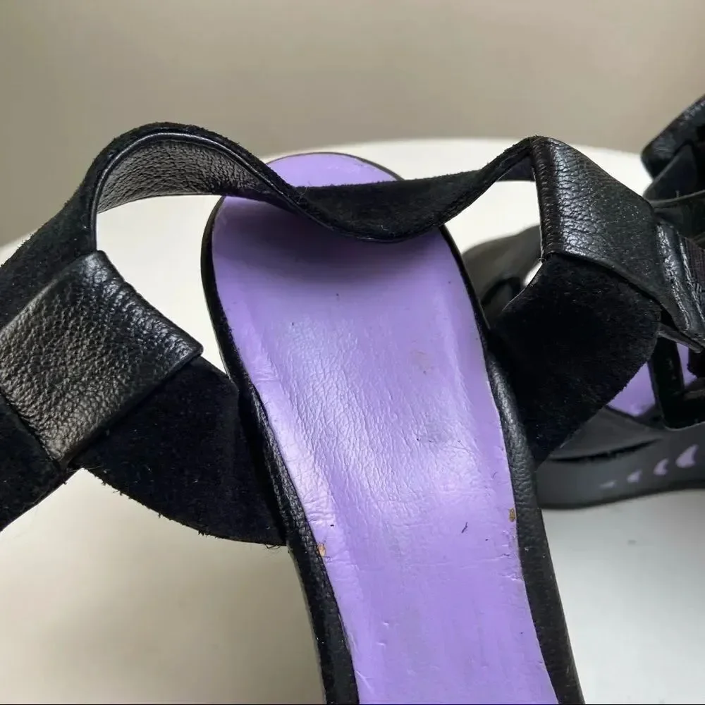 Hand Painted Nine West Platform Wedge Pumps Featuring Snake Motif One of a Kind